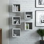 Hanah Home Estantería de Pared Blanca (Pack de 5 Piezas)